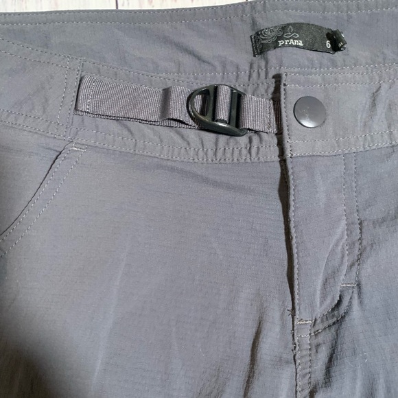 PrAna Knicker belted crop pants, low rise. Dark gray. Size 6. - Picture 6 of 10